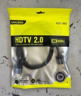 Кабель Kakusiga HDMI-HDMI 4K KSC-983 HDTV 2.0 (1m) textile-черный 51690 фото