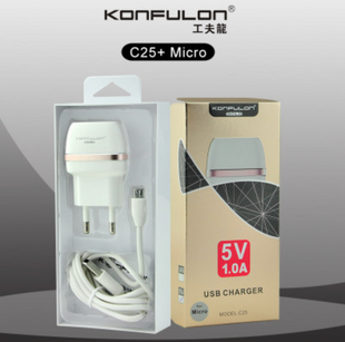 Сетевое зарядное устройство для Konfulon (KFL-C25) 2в1 5V/1A +USB кабель micro-белый 844007 фото