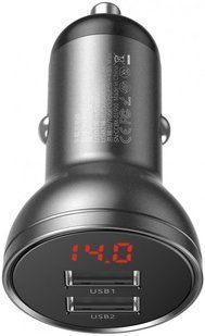 Автомобильное зарядное устройство для Baseus Dual Digital Display 4,8A 24W (CCBX-0G)- графит 40200053 фото