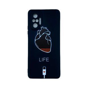 Накладка силиконовая Full Silicon 3D для Xiaomi Redmi Note 10 Pro - Heart черный 40000292 фото