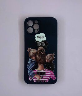Накладка силіконова Max Capa Super Mom для iPhone 12 - чорний 815720 фото