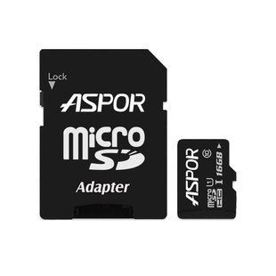 Карта памяти Aspor MicroSDHC 16GB UHS-I (Class 10) + SD адаптер 984001 фото