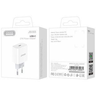 Мережевий зарядний пристрій Jokade JB068 (USB-C 27W)- білий 40201973 фото