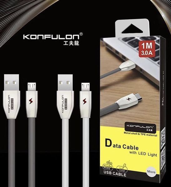 USB кабель Konfulon micro USB (S53) - белый 779354 фото