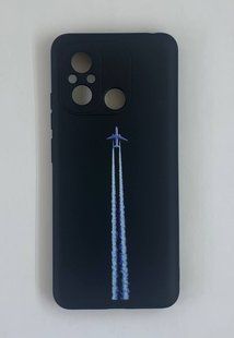 Накладка силіконова Case cute cartoons для Xiaomi Redmi 12C- Літак чорний 40201079 фото