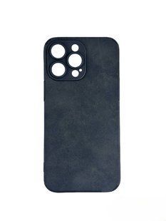 Накладка силіконова Lambskin Leather для iPhone 14 Pro Max- чорний 40201426 фото