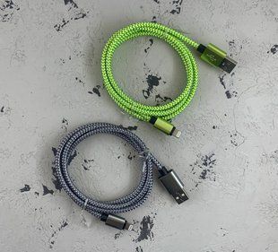 USB кабель Lightning в тканинній оплітці круглий 779211 фото