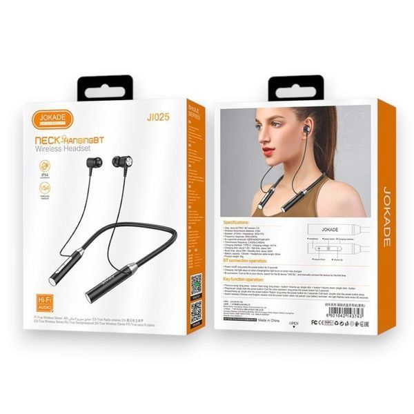 Bluetooth навушники Jokade JI025(Кріплення на шию)- чорний 51635 фото