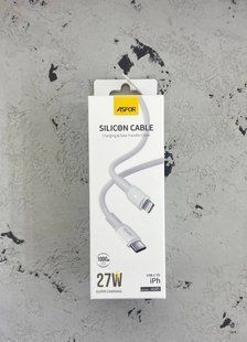 USB кабель Aspor A085 Silicone Type-C to Lightning 27W/1м- білий 51740 фото