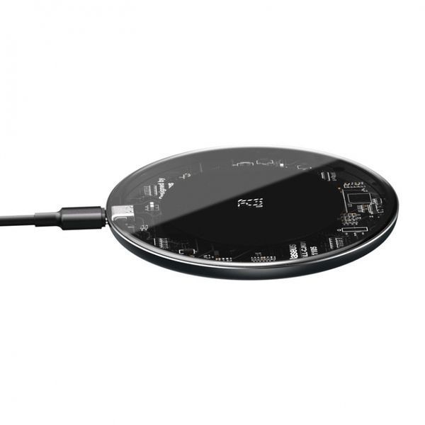 Бездротовий зарядний пристрій Baseus Simple Wireless Charger 15W (WXJK-BA02)- прозорий 844519 фото