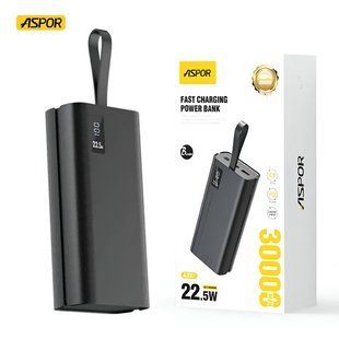 Power Bank Aspor A337 Fast Charge 30000mAh 22,5W - черный 51562 фото
