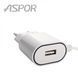 Сетевое зарядное устройство для Aspor A802 Plus (1USB/2.4A) LED +USB кабель Type-C- белый 925070 фото 1