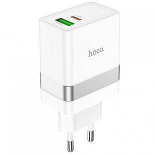 Сетевое зарядное устройство Hoco N21 PD 30W QC 3.0 (USB+USB-C)- белый 40200079 фото