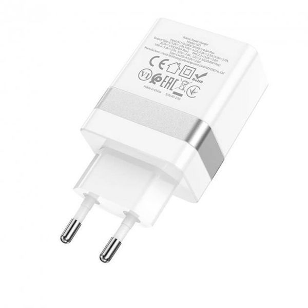 Сетевое зарядное устройство Hoco N21 PD 30W QC 3.0 (USB+USB-C)- белый 40200079 фото