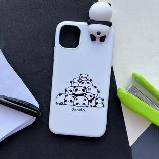 Накладка силіконова Animal Панда для iPhone 12/12 Pro- бiлий 815973 фото