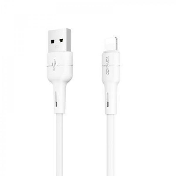 USB кабель Tornado TX2 Lightning (2,4A/1м) - белый 779881 фото