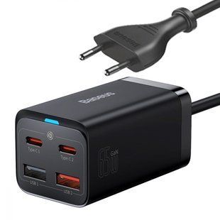 Сетевое зарядное устройство для Baseus GAN 3 Pro FC 65W 2usb+2usb-c (CCGP040101)- черный 51301 фото