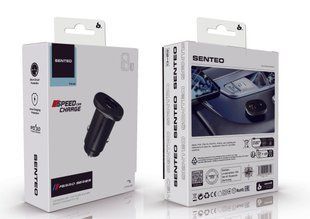 Автомобільний зарядний пристрій Senteo Q-03 USB-A/18W+USB-C/45W PD63W (CE Сертифікат)- чорний 40202011 фото