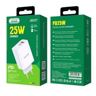 Сетевое зарядное устройство для Jokade JB027 (USB+USB-C/PD25W/QC3.0)- белый 40201736 фото