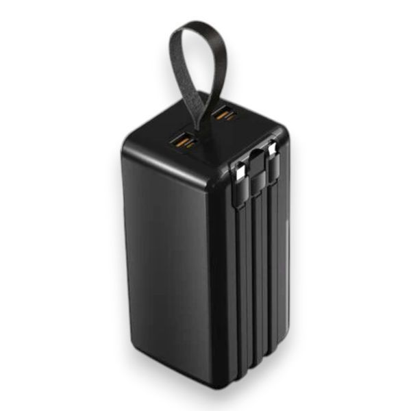 Power Bank Aspor A319 PD 50000mAh 22,5W/20W PD+ cable USB/Lightning/Type-C- черный 51529 фото