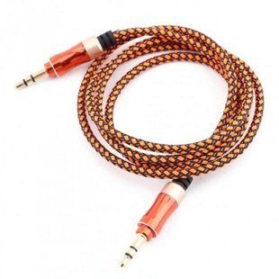 AUX кабель Aspor AC-41 тканевый (3.5мм/1.5м)- оранжевый 910138 фото