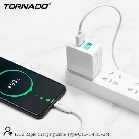 USB кабель Tornado TX2 Type-C (3,0A/1м) &ndash; белый 779913 фото
