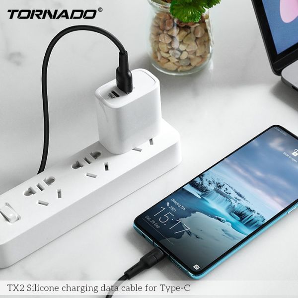 USB кабель Tornado TX2 Type-C (3,0A/1м)- чорний 779817 фото