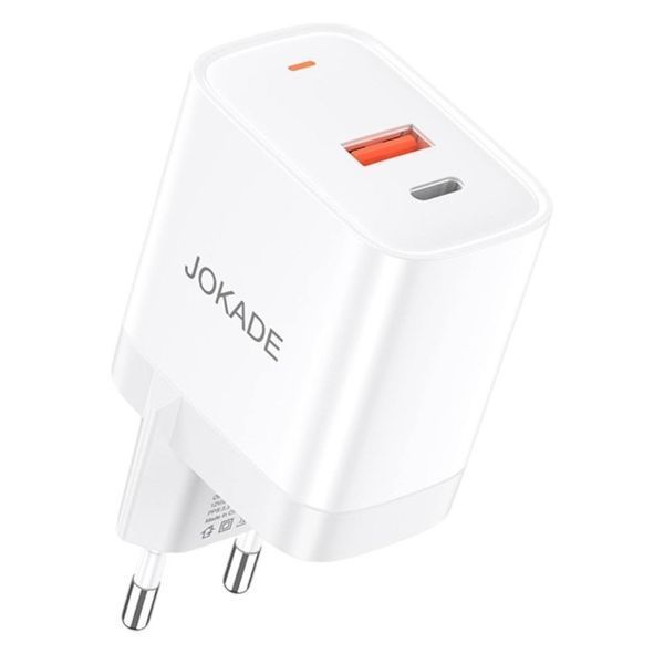 Мережевий зарядний пристрій Jokade JB081 (USB+USB-C/PD30W/QC3.0)- білий 40201738 фото