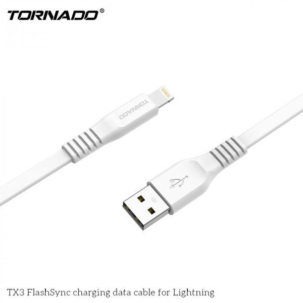 USB кабель Tornado TX3 Lightning (2,4A/1м) &ndash; белый. 779818 фото