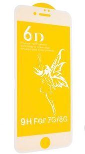 Скло захисне 6D Premium для iPhone 6 в тех. упаковці- білий 803354 фото