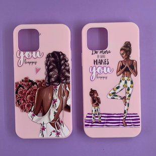 Накладка силіконова Max Capa Happy для iPhone 12/12 Pro- рожевий 815805 фото