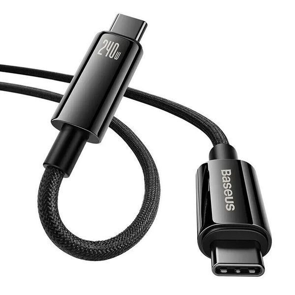 USB кабель Baseus Type-C to Type-C 240W 1m (CAWJ040001)- чорний 51318 фото