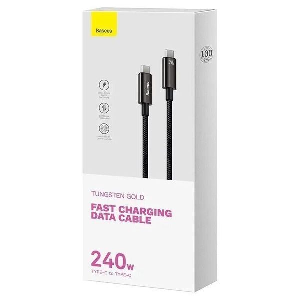 USB кабель Baseus Type-C to Type-C 240W 1m (CAWJ040001)- чорний 51318 фото