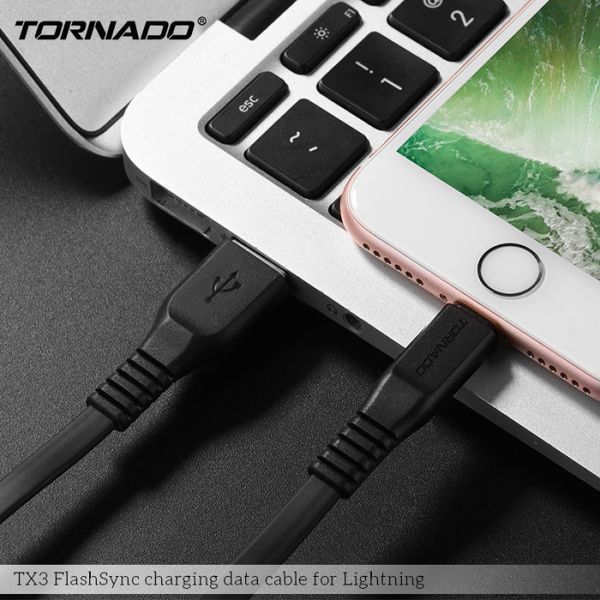 USB кабель Tornado TX3 Lightning (2,4A/1м) - черный 779819 фото