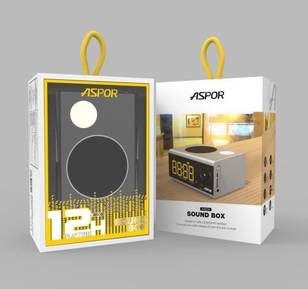 Bluetooth колонка Aspor A659 горізонтальна- срібло 969004 фото