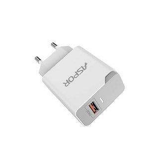 Сетевое зарядное устройство для Aspor A822 Fast Charger (18W QC3.0 1USB/3A)- белый 925076 фото