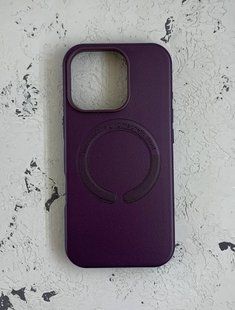 Чехол-накладка Leather with MagSafe для iPhone 16 Pro Max- бордовый 40201671 фото