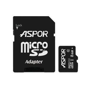 Карта пам`яті Aspor MicroSDHC 8GB UHS-I (Class 10)+SD adapter 40201783 фото