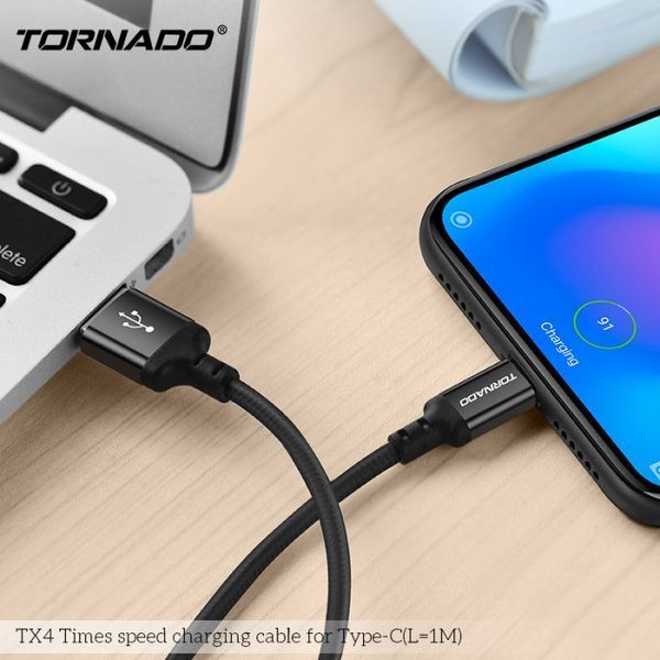 USB кабель Tornado TX4 Type-C (3,0A/1м) &ndash; черный 779826 фото