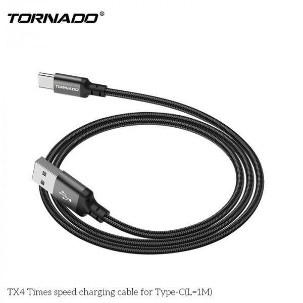 USB кабель Tornado TX4 Type-C (3,0A/1м) &ndash; черный 779826 фото
