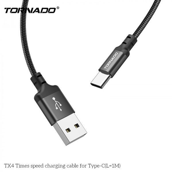USB кабель Tornado TX4 Type-C (3,0A/1м) &ndash; черный 779826 фото