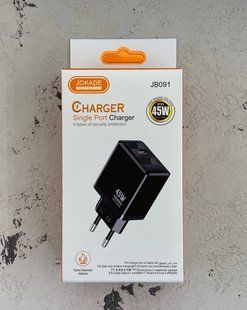 Мережевий зарядний пристрій Jokade JB091 (USB-C/PD 45W)- чорний 51673 фото