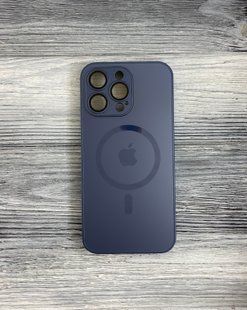 Чохол-накладка AG Glass MagSafe Matt Frame Logo для iPhone 15 Pro Max- синій 40201396 фото