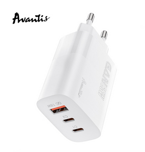 Сетевое зарядное устройство Avantis A890 65W Gan (QC 3.0 USB+USB-C PD+USB-C PD)- белый 40201643 фото
