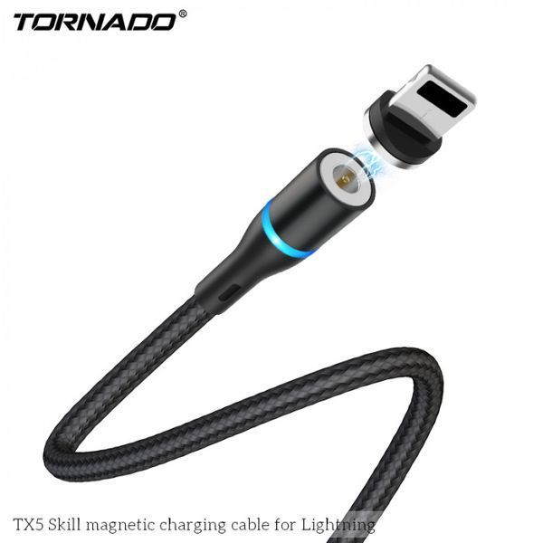 USB кабель Tornado TX5 Magnetic Lightning (2,4A/1м) - черный 779856 фото