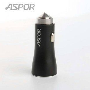 Автомобільний зарядний пристрій Aspor A918 metal блочок (2USB/3.4A) LED- чорний 920009 фото