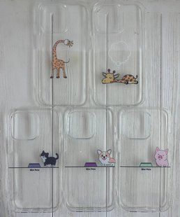 Накладка силіконова для iPhone 14 Pro Max- прозорий Animals 40201003 фото