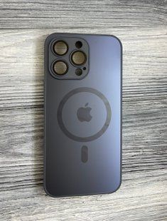 Чохол-накладка AG Glass MagSafe Matt Frame Logo для iPhone 15 Pro Max- чорний графіт 40201395 фото