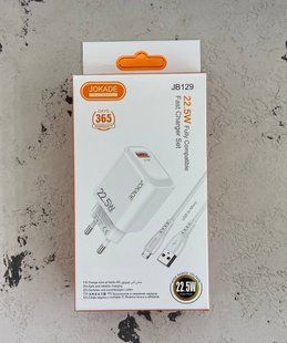 Мережевий зарядний пристрій Jokade JB129 FC 22.5W USB-A+ USB Micro- білий 51675 фото
