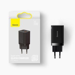Сетевое зарядное устройство Baseus USB+USB-C 30W (CCSUPP-E01)- черный 51321 фото